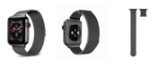 Posh Tech Men's and Women's Apple Black Stainless Steel Replacement Band 44mm
